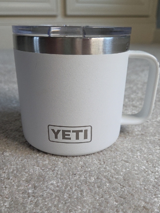 Yeti Other - Yeti White Travel Mug with Clear Lid and Silver Rim